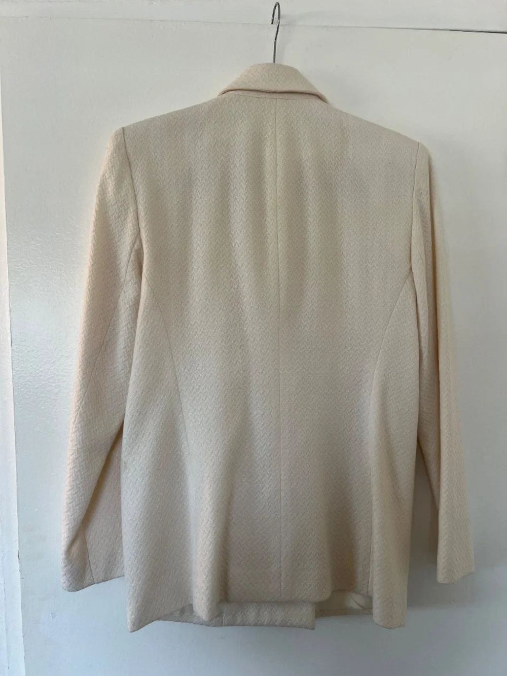 Ivory Tailleur Platinum by Barrie Pace Vintage Double Breasted Blazer Size 8